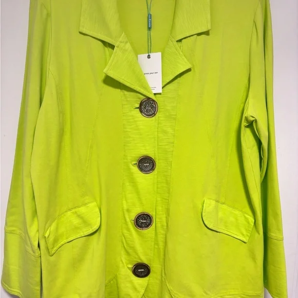 neon buddha Chartreuse Blazer - Picture 1 of 8